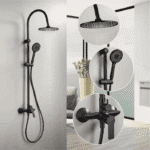 INTER CERAMIC TUŠ SUSTAV ALISADO SA TUŠ RUČICOM MAT CRNA