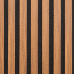 ATMOPSHERA Set od 3 dekorativna drvena panela s letvicama Colva - Efekt oraha, crna podloga, 30×30 cm - Image 2